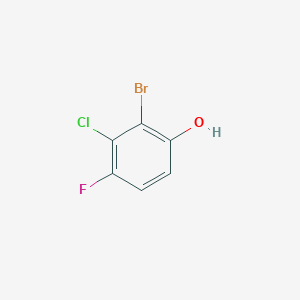 molecular formula C6H3BrClFO B8441060 2-Bromo-3-chloro-4-fluorophenol 
