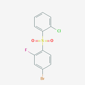 molecular formula C12H7BrClFO2S B8441108 4-Bromo-1-[(2-chlorophenyl)sulfonyl]-2-fluorobenzene 