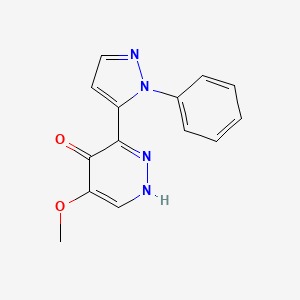 molecular formula C14H12N4O2 B8441179 5-methoxy-3-(1-phenyl-1H-pyrazol-5-yl)pyridazin-4-ol 