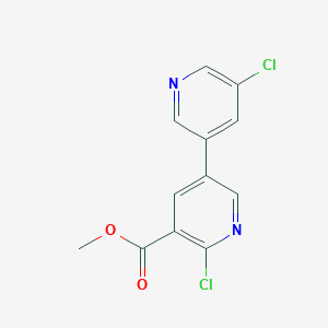 molecular formula C12H8Cl2N2O2 B8441221 Methyl 5',6-dichloro-[3,3'-bipyridine]-5-carboxylate 