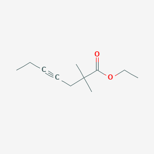 molecular formula C11H18O2 B8441235 Ethyl 2,2-dimethylhept-4-ynoate 