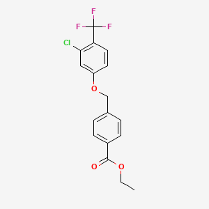 molecular formula C17H14ClF3O3 B8441452 Ethyl 4-[[3-chloro-4-(trifluoromethyl)phenoxy]methyl]benzoate 