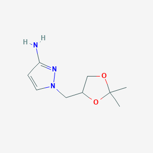 molecular formula C9H15N3O2 B8441761 (S)-1-((2,2-dimethyl-1,3-dioxolan-4-yl)methyl)-1H-pyrazol-3-amine CAS No. 1093967-40-8