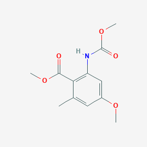 molecular formula C12H15NO5 B8441765 Methyl 4-methoxy-2-(methoxycarbonylamino)-6-methylbenzoate 