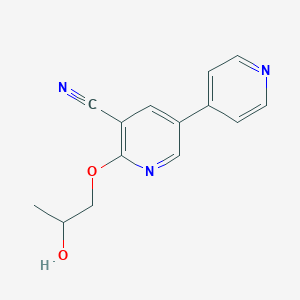 molecular formula C14H13N3O2 B008442 6-(2-Hydroxypropoxy)[3,4'-bipyridine]-5-carbonitrile CAS No. 108611-04-7