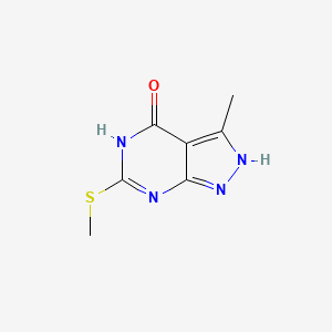 molecular formula C7H8N4OS B8442311 4-Hydroxy-3-methyl-6-methylmercaptopyrazolo[3,4-d]pyrimidine 