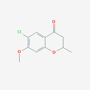molecular formula C11H11ClO3 B8442485 6-Chloro-7-methoxy-2-methylchroman-4-one 