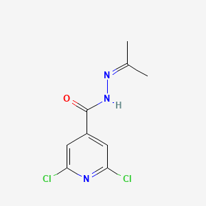 molecular formula C9H9Cl2N3O B8442553 Isonicotinic acid, 2,6-dichloro-, isopropylidenehydrazide CAS No. 15856-15-2