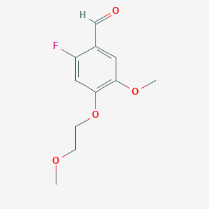 molecular formula C11H13FO4 B8442757 2-Fluoro-5-methoxy-4-(2-methoxyethoxy)benzaldehyde 