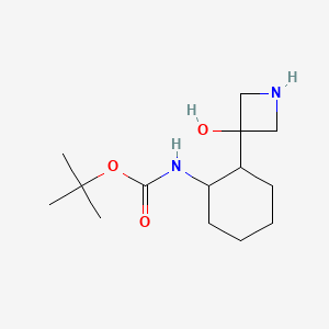 molecular formula C14H26N2O3 B8442777 Tert-butyl 2-(3-hydroxyazetidin-3-yl)cyclohexylcarbamate 