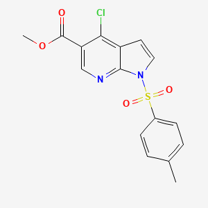 molecular formula C16H13ClN2O4S B8442919 methyl 4-chloro-1-tosyl-1H-pyrrolo[2,3-b]pyridine-5-carboxylate 
