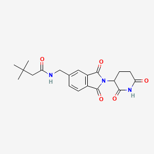 molecular formula C20H23N3O5 B8442927 N-((2-(2,6-Dioxopiperidin-3-yl)-1,3-dioxoisoindolin-5-yl)methyl)-3,3-dimethylbutanamide 