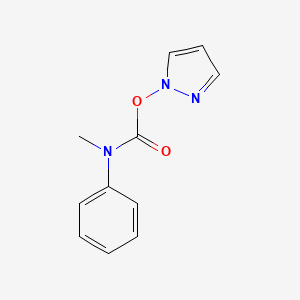 molecular formula C11H11N3O2 B8443042 Methyl-phenyl-carbamic Acid pyrazol-1-yl Ester 