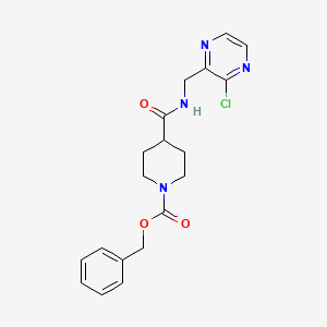 molecular formula C19H21ClN4O3 B8443347 Benzyl 4-((3-chloropyrazin-2-yl)methylcarbamoyl)piperidine-1-carboxylate 