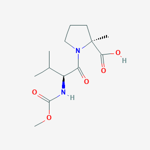 molecular formula C13H22N2O5 B8443358 (S)-1-((S)-2-Methoxycarbonylamino-3-methyl-butyryl)-2-methyl-pyrrolidine-2-carboxylic acid 