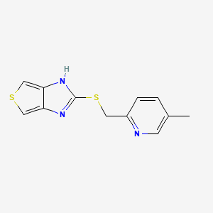 molecular formula C12H11N3S2 B8443397 2-(5-methyl-2-picolylmercapto)-1H-thieno[3,4-d]imidazole 
