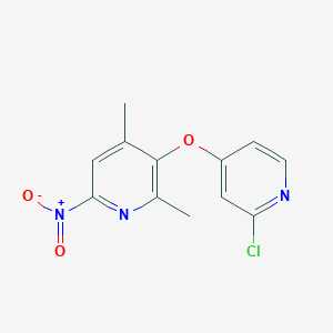 molecular formula C12H10ClN3O3 B8443400 3((2-Chloropyridin-4-yl)oxy)-2,4-dimethyl-6-nitropyridine 
