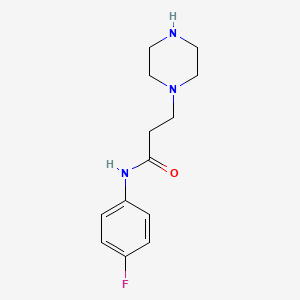 molecular formula C13H18FN3O B8443422 [2-(4-Fluorophenylaminocarbonyl)ethyl]piperazine 