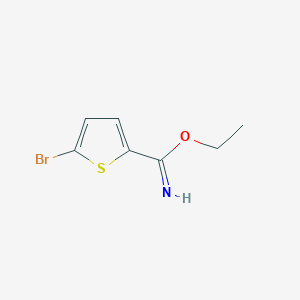 molecular formula C7H8BrNOS B8443427 5-Bromo-thiophene 2-carboximidic acid ethyl ester 
