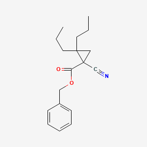 molecular formula C18H23NO2 B8443757 1-Cyano-2,2-dipropyl-cyclopropanecarboxylic acid benzyl ester 