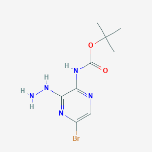 molecular formula C9H14BrN5O2 B8443789 (5-Bromo-3-hydrazino-pyrazin-2-yl)-carbamic acid tert-butyl ester 