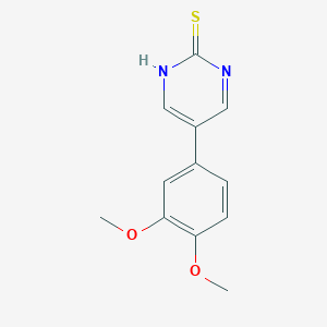 molecular formula C12H12N2O2S B8443839 5-(3,4-Dimethoxy-phenyl)-pyrimidine-2-thiol 
