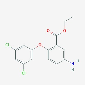 molecular formula C15H13Cl2NO3 B8443982 Ethyl 5-amino-2-(3,5-dichlorophenoxy)benzoate 