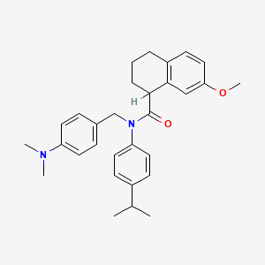 N-[(4-dimethylaminophenyl)methyl]-7-methoxy-N-(4-propan-2-ylphenyl)-1,2,3,4-tetrahydronaphthalene-1-carboxamide