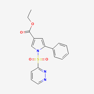 Ethyl 5-phenyl-1-(pyridazin-3-ylsulfonyl)-1H-pyrrole-3-carboxylate