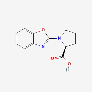 molecular formula C12H12N2O3 B8444774 (S)-1-Benzooxazol-2-yl-pyrrolidine-2-carboxylic acid 