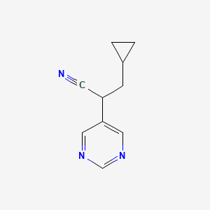 3-Cyclopropyl-2-(pyrimidin-5-yl)propanenitrile