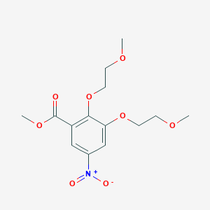 molecular formula C14H19NO8 B8445083 Methyl 2,3-bis{[2-(methyloxy)ethyl]oxy}-5-nitrobenzoate 