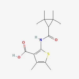molecular formula C15H21NO3S B8445156 4,5-Dimethyl-2-[(2,2,3,3-tetramethyl-cyclopropanecarbonyl)-amino]-thiophene-3-carboxylic acid 