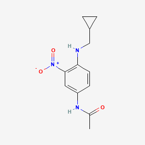 molecular formula C12H15N3O3 B8445217 N-{4-[(cyclopropylmethyl)amino]-3-nitrophenyl}acetamide 