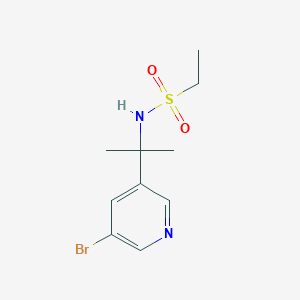 molecular formula C10H15BrN2O2S B8445218 N-(2-(5-bromopyridin-3-yl)propan-2-yl)ethanesulfonamide 