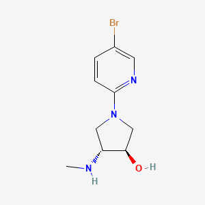 molecular formula C10H14BrN3O B8445229 (+/-)-trans-1-(5-Bromo-pyridin-2-yl)-4-methylamino-pyrrolidin-3-ol 