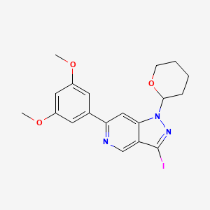 molecular formula C19H20IN3O3 B8445234 6-(3,5-dimethoxyphenyl)-3-iodo-1-(tetrahydro-2H-pyran-2-yl)-1H-pyrazolo[4,3-c]pyridine 