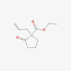 molecular formula C11H16O3 B8445240 2-Carbethoxy-2-allylcyclopentanone 