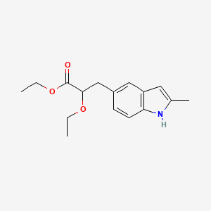molecular formula C16H21NO3 B8445398 Rac-2-ethoxy-3-(2-methyl-1h-indol-5-yl)-propionic acid ethyl ester 