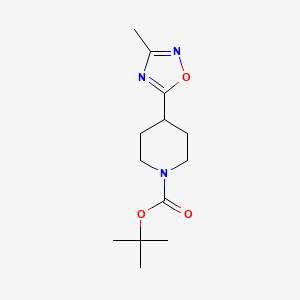 molecular formula C13H21N3O3 B8445424 Tert-butyl 4-(3-methyl-1,2,4-oxadiazol-5-yl)piperidine-1-carboxylate CAS No. 795310-81-5