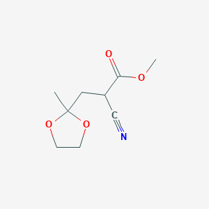 2-Cyano-3-(2-methyl-[1,3]dioxolan-2-yl)-propionic acid methyl ester