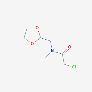 molecular formula C7H12ClNO3 B8445831 N-methyl-N-(1,3-dioxolan-2-ylmethyl)-alpha-chloroacetamide 