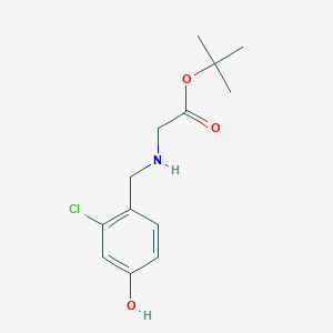 molecular formula C13H18ClNO3 B8446197 tert-butyl N-(2-chloro-4-hydroxybenzyl)glycinate 