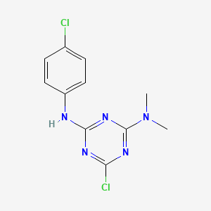 molecular formula C11H11Cl2N5 B8446263 6-Chloro-N~2~-(4-chlorophenyl)-N~4~,N~4~-dimethyl-1,3,5-triazine-2,4-diamine 