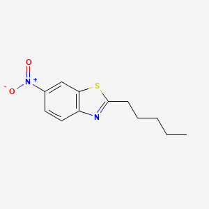 molecular formula C12H14N2O2S B8446268 2-Pentyl-6-nitrobenzothiazole 