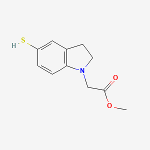 molecular formula C11H13NO2S B8446271 (5-Mercapto-2,3-Dihydro-Indol-1-Yl)-Acetic Acid Methyl Ester 