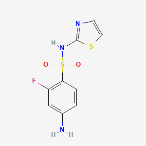 molecular formula C9H8FN3O2S2 B8446277 4-Amino-2-fluoro-N-thiazol-2-yl-benzenesulfonamide 