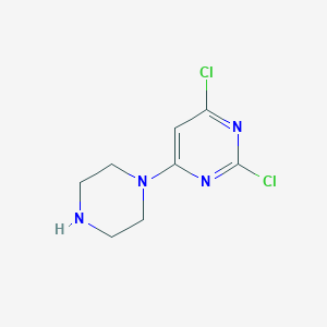 molecular formula C8H10Cl2N4 B8446310 4-(2,4-Dichloro-6-pyrimidinyl)piperazine 