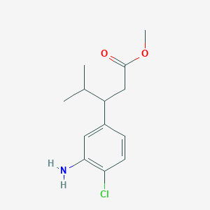 molecular formula C13H18ClNO2 B8446333 Methyl 3-(3-amino-4-chlorophenyl)-4-methylpentanoate 