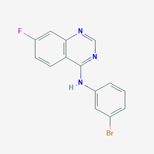 molecular formula C14H9BrFN3 B8446334 4-[(3-Bromophenyl)amino]-7-fluoroquinazoline 